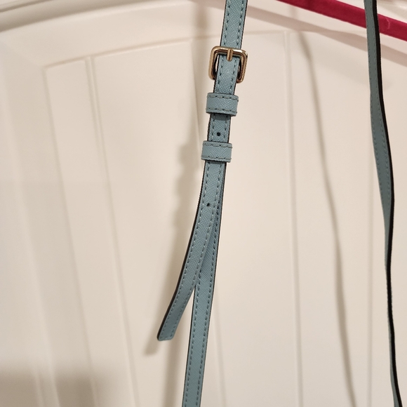 Kate Spade Light Blue Leather Crossbody Bag Envelope Flap Quiet Luxury Garden - Picture 8 of 16
